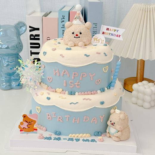 黄油熊(小动物可改)双层卡通动物蛋糕-低糖处理无添加 商品图0