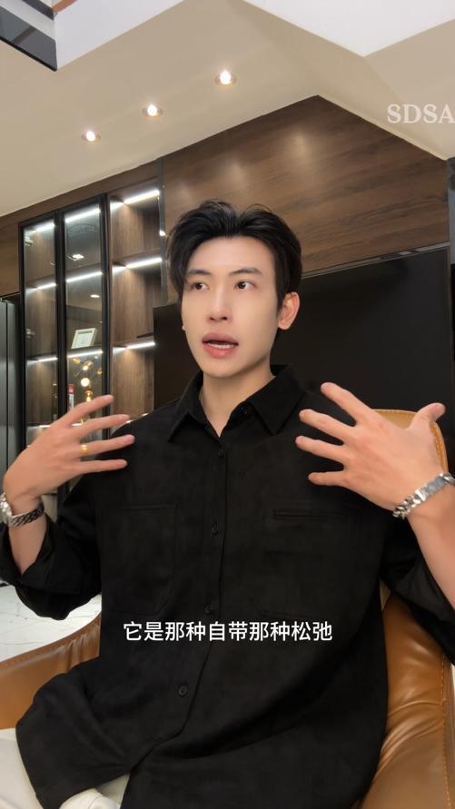 6354SDSA男士秋冬新款痞帅男装极简风绒面纯色翻领长袖衬衫复古百搭 商品图0