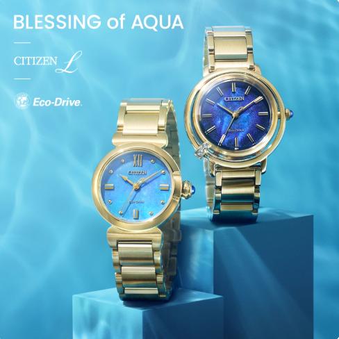 西铁城/CITIZEN人鱼海蓝圆盘光动能精致时尚女表EM1099-57L 商品图10