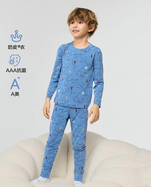 【春上新】8楼爱慕儿童Aimer Kids男孩奶皮航海图长裤AK273J721，吊牌价299元 商品图0