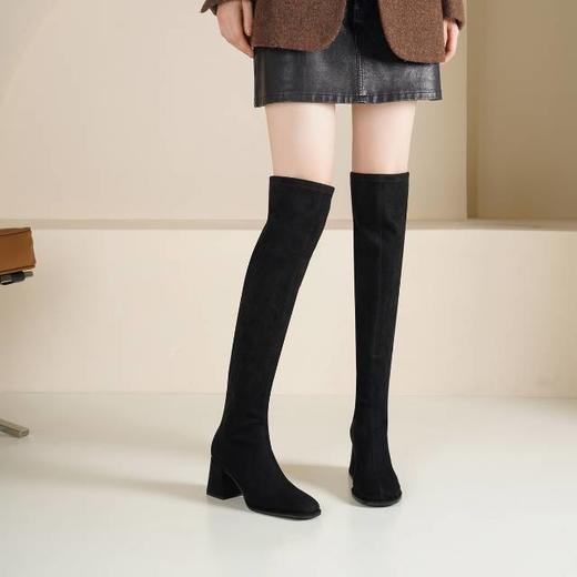 【云粉节】BF楼westory冬季新款方头弹力过膝长靴 商品图4
