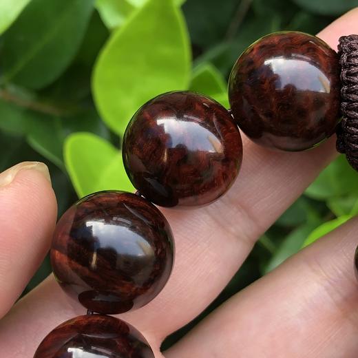 【青山特惠】1.8*13颗 沉水海南黄花梨紫油梨褶皱满水波老料手串 h111 商品图1