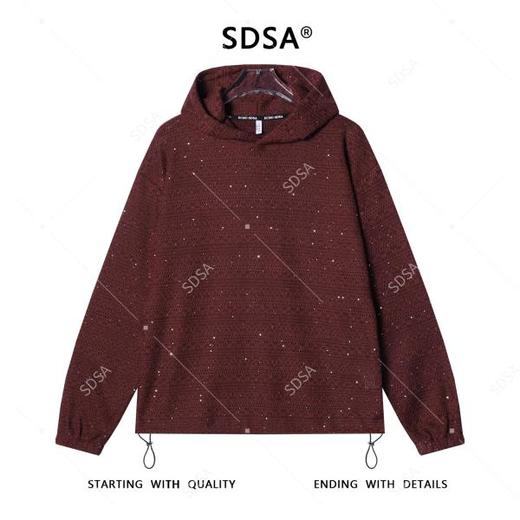 T4855SDSA秋冬新款痞帅男装韩版提花亮片连帽卫衣下摆松紧设计百搭气质 商品图1