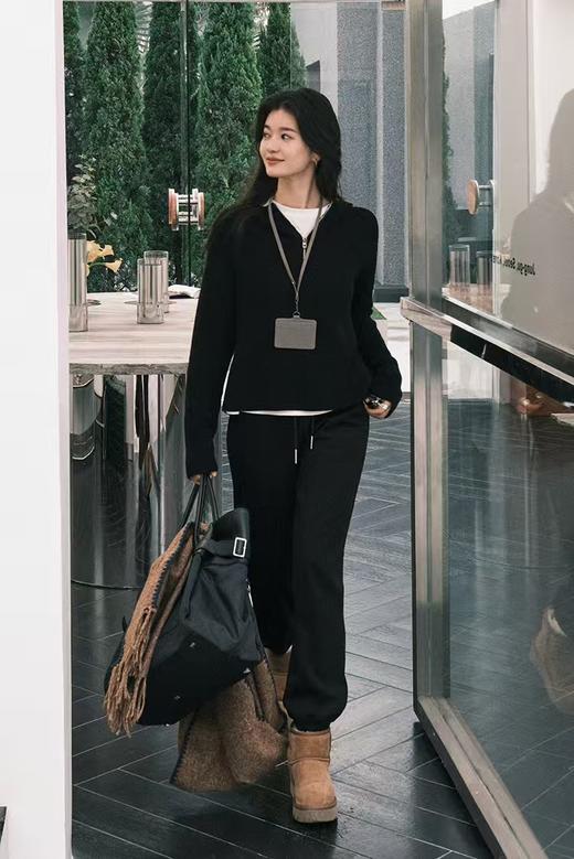 100%绵羊毛连帽拉链针织毛衣 商品图6