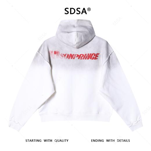 Y002SDSA秋冬新款痞帅男装美式渐变字母印花磨边拉链连帽卫衣百搭宽松 商品图4