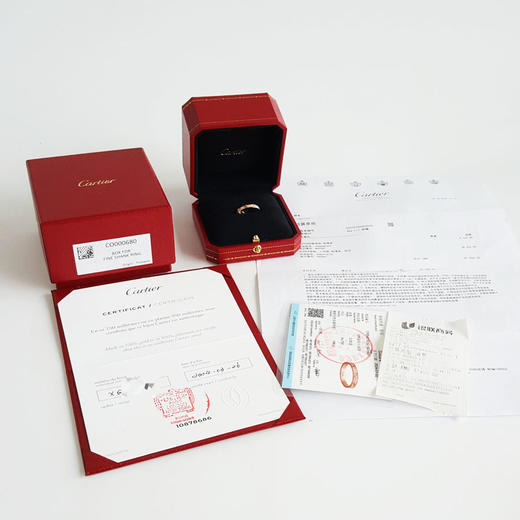 【98新】Cartier卡地亚LOVE系列B421815218K玫瑰金双排钻窄版满天星LOVE戒指210925TJ36 现售价：24000 商品图1