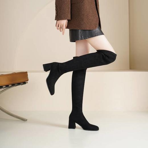【云粉节】BF楼westory冬季新款方头弹力过膝长靴 商品图2