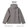 89611SDSA秋冬新款痞帅男装美式纯色翻领连帽假两件夹克外套百搭宽松 商品缩略图5