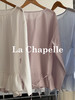 天猫同步【82.9%莱赛尔天丝】拉夏贝尔/La Chapelle圆领花边系带拼接下摆长袖衬衫女宽松甜美小众设计感衬衣 商品缩略图3