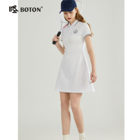 【自然收腰】波顿年春夏女士POLO针织短袖连衣裙高端修身LD238223