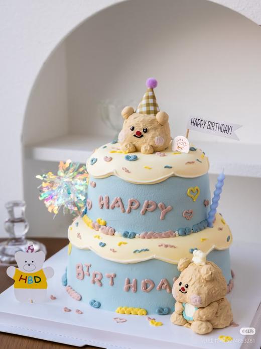 黄油熊(小动物可改)双层卡通动物蛋糕-低糖处理无添加 商品图2