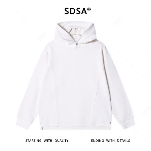 SDSA男士秋冬新款痞帅男装韩版纯色压线解构按扣连帽卫衣百搭时尚 商品图1