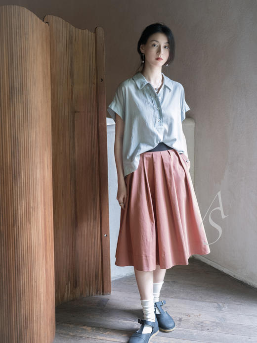 Margaret Howell 25AW 日版青瓷色绵戚风纱短袖衬衫 商品图2