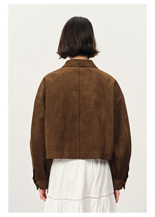 【高品质私服】【FB焦糖棕仿麂皮绒短款夹克】周二（10.14）上午10点开始 亲肤内侧顺滑舒爽，绒面外侧细腻柔和，G1554-CC【无标出货 介意慎拍】 商品图8