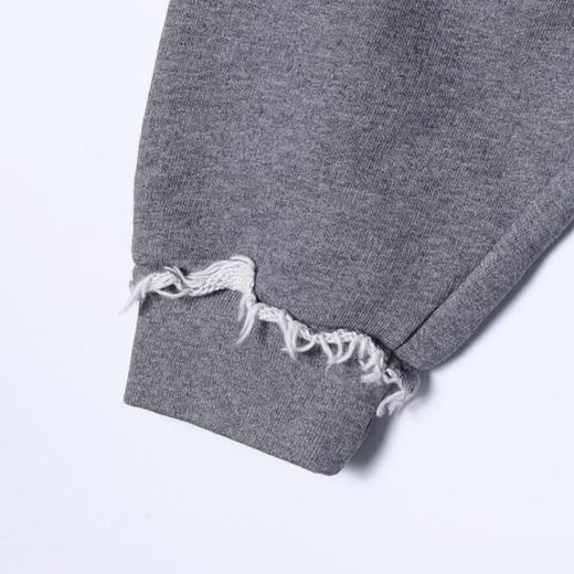 Y002SDSA秋冬新款痞帅男装美式渐变字母印花磨边拉链连帽卫衣百搭宽松 商品图4