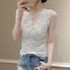 KQLA55F8861V领蕾丝背心女2025春夏新款时尚修身重工钉珠打底衫无袖内搭上衣 商品缩略图0