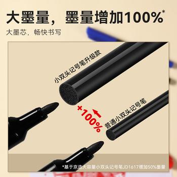 京东京造 小双头记号笔大容量pro升级款 物流快递办公速干防水油性笔签字笔美术学生勾线笔马克笔 蓝色12支 商品图0