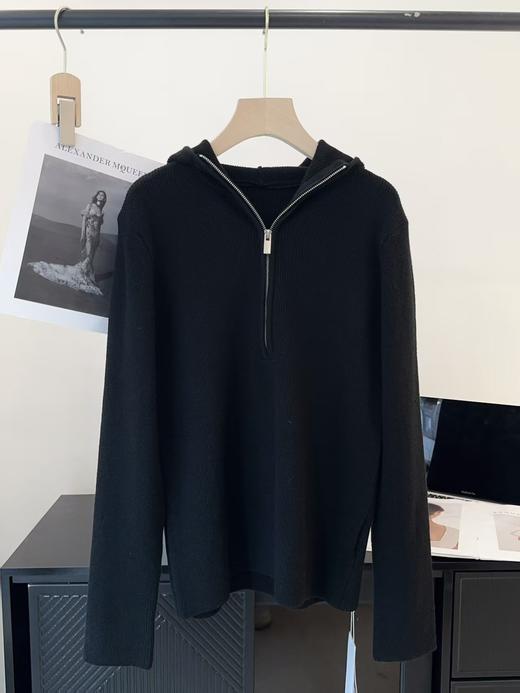 100%绵羊毛连帽拉链针织毛衣 商品图12