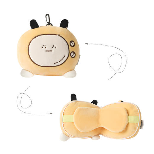 【卡通眼罩枕】 地铁休息枕可爱眼罩包包枕头便携枕卡通u型枕 甜美卡通眼罩枕 商品图6