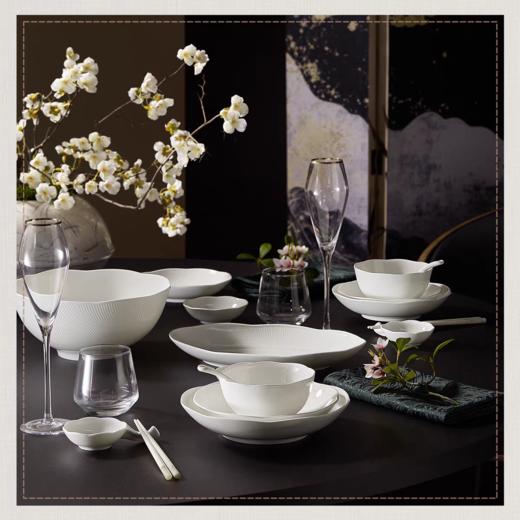 【云粉节】10楼玛戈隆特32头餐具-荷塘月色吊牌价2999元活动价1599元 商品图2