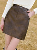 【百图lulu定制】【复古小皮裙】复古 时髦 洋气  皮裙 短裙 商品缩略图0