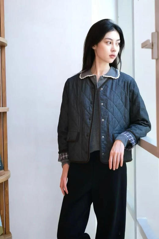 【高品质私服】【IC菱形格棉弹牛仔短款棉服】穿着舒适，耐穿不易变形，羊绒般的亲肤触感G1566-CC【无标出货 介意慎拍】 商品图6