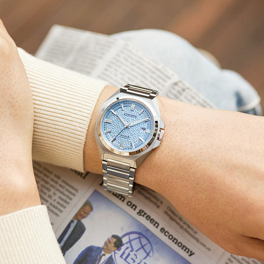 西铁城/CITIZEN机械防磁Series 8系列不锈钢冰蓝色男表NB6051-59L 商品图7