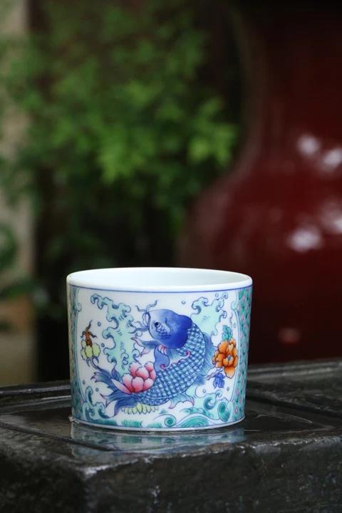 斗彩锦上添花直口杯 商品图0