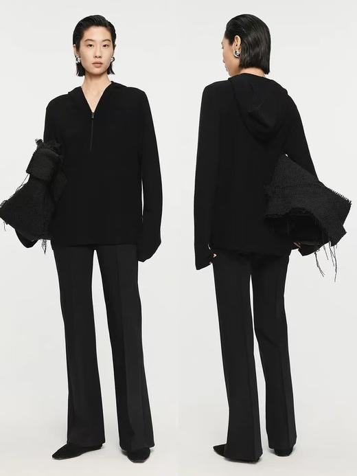 100%绵羊毛连帽拉链针织毛衣 商品图8