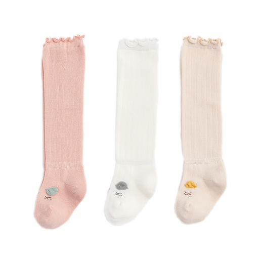 【3双装】秋冬精梳棉婴儿袜子长筒过膝无骨宝宝袜子新生儿松口保暖儿童袜子 商品图11