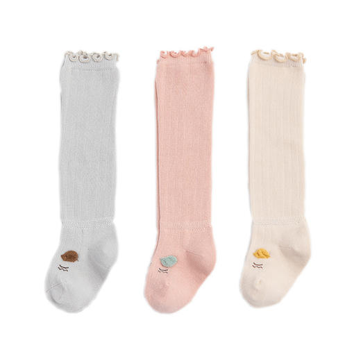 【3双装】秋冬精梳棉婴儿袜子长筒过膝无骨宝宝袜子新生儿松口保暖儿童袜子 商品图10