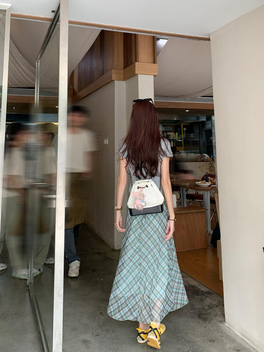 <曾小咸推荐>绿色格子半身长裙 商品图11
