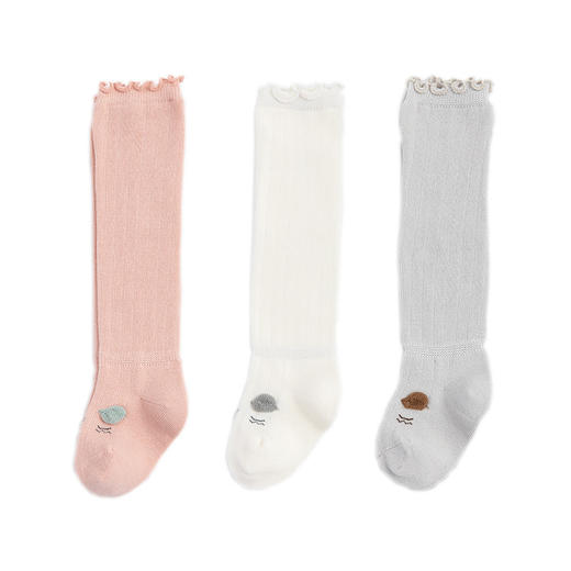 【3双装】秋冬精梳棉婴儿袜子长筒过膝无骨宝宝袜子新生儿松口保暖儿童袜子 商品图12