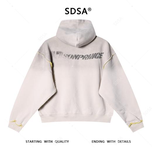 Y002SDSA秋冬新款痞帅男装美式渐变字母印花磨边拉链连帽卫衣百搭宽松 商品图5