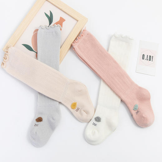 【3双装】秋冬精梳棉婴儿袜子长筒过膝无骨宝宝袜子新生儿松口保暖儿童袜子 商品图2