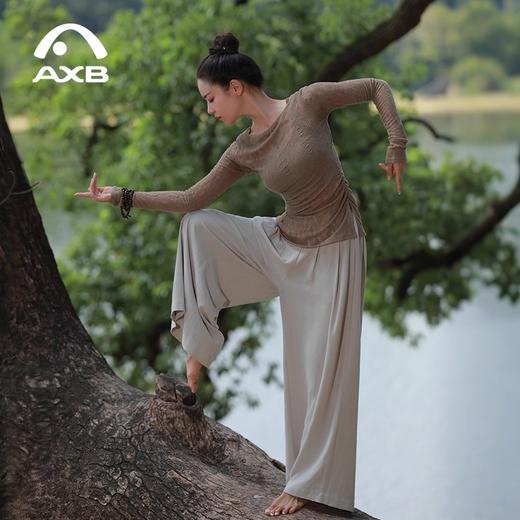 爱暇步国风新中式瑜伽上衣长袖女2025秋冬新款修身运动健身衣T恤 商品图2