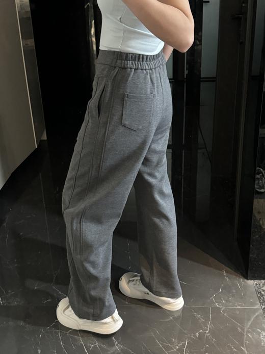 A*LIN中缝立体基础款纯色垂感拖地直筒加绒加厚休闲阔腿裤 商品图7