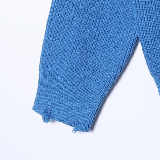 82519SDSA男士秋冬新款痞帅男装韩版纯色勾破圆领针织衫简约百搭毛衣 商品图4