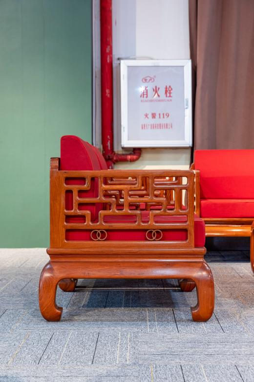 红桥红  家具严选  缅甸花梨（大果紫檀）  【弯腿 曲尺沙发 八件套】 商品图1
