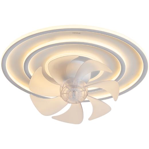 欧普（OPPLE）风轮全光谱奶油风线条卧室吸顶风扇灯 商品图5