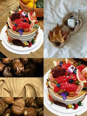 秋日吉栗 伯爵红茶栗子榛果脆脆 · 奶油蛋糕