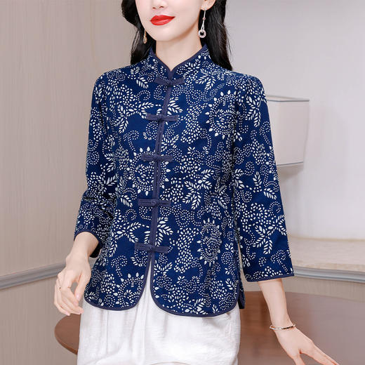 KQL A83N3175新中式春季盘扣棉麻中式民族风开衫外套 商品图2