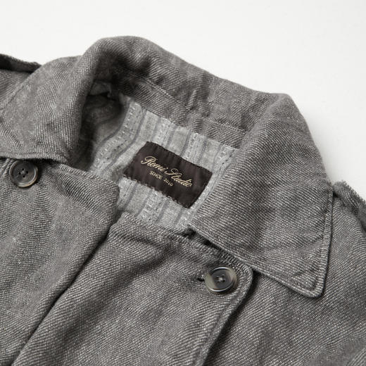 ROMI STUDIO“中古韵味”定织亚麻重洗水翻领双排扣风衣 RWCWWG5679 商品图3