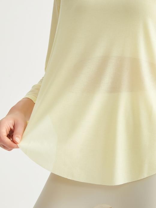 【新款】竹节纱瑜伽罩衫女长袖圆领宽松显瘦休闲速干罩衫WMCXD5018 商品图2