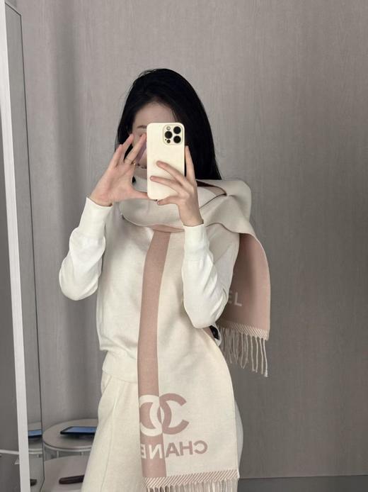 重磅⚠️海外专柜流出捡漏香奈儿双拼色纯山羊绒围巾 商品图9