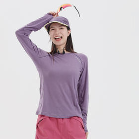 纳趣户外运动速干衣羊毛针织跑步速干长袖T恤女透气排汗健身衣