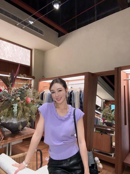 PIAN AI冷小姐# 编织领羊毛2色短袖毛衣 商品图1