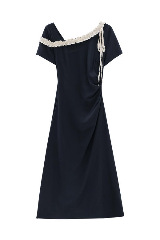 【6折秒杀】鹿向南「捕梦岛屿」法式气质设计感女早秋新款收腰蕾丝拼接连衣裙DYL662042 商品图2