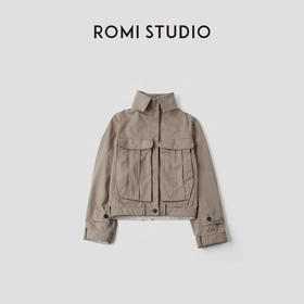 ROMI STUDIO新疆长绒棉洗水皱感大口袋廓形夹克外套 RWCAWT5226