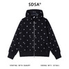 SDSA男士秋冬新款痞帅男装潮牌撞色十字印花拉链连帽卫衣百搭时尚 商品缩略图1